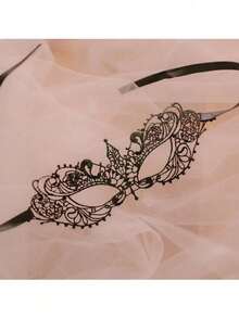 1 Peça Máscara Decorativa Vintage Sexy e Vazada de Renda para Mulheres, Cobertura Meia Face com Padrão Floral, Máscara para Festa Feminina Adequada para Festas, Bailes de Máscaras, Casamentos, Máscara Vintage Sem Poder, Máscara Preta Sexy de Mascarada, Acessório de Tecido Leve para Mulheres, Adequado para o Dia dos Namorados, Casamentos, Presente para Namorada - Multicolorido - Visão 7