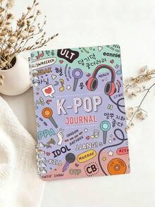 1-częściowy spiralny notes K-Pop – żywy motyw K-Drama z elementami słuchawek i muzyki, idealny do podróży, pracy, nauki lub jako prezent dla fanów, współpracowników, przyjaciół i sióstr, prezent dla fanów K-Pop, niezbędny na powrót do szkoły