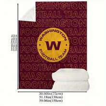 Washington Football Team Throw Blanket - Extra Large Up To 50x60in - Heavyweight   Plush Flannel - All-Season Soft Bedspread For Sofa, Bed, Game Day Decor - Fan Gift In Red, Maroon & Golden Team Colors - Perfect For Washington Football Supporters - 彩色 - 查看 4
