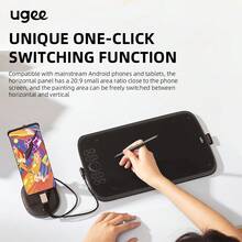 Tableta digital UGEE M908, tableta de dibujo para computadora, conectada a teléfono móvil, pizarra de pintura, pizarra de escritura para clases en línea, tableta de dibujo PS - Negro - Ver 7