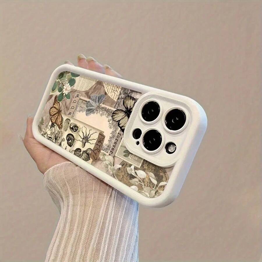 Funda creativa para teléfono con patrón de ilustración retro para 15 Pro Max, 11/11 Pro Max/11 Pro/12/12 Pro/12 Pro Max/13/13 Pro/13 Pro Max/14/14 Pro/14 Pro Max/15/15 Pro Max/15 Pro/16/16 Pro/16 Pro Max, funda protectora, funda de teléfono, funda suave a prueba de golpes para chicas y mujeres - 1 pieza - Ver 1