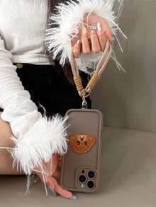 1pc DIY Dog Pet Animal Mobile Phone Case With Phone Lanyard, 2025's Latest Hot-Selling Silicone Shockproof Protective Case Compatible With Samsung Galaxy S25, S24, S24 Plus/S24+, S24 Ultra, S24 FE, S20, S21, S22, S23 And Compatible With IPhone 11/11 Pro/11 Pro Max, 12/12 Pro/12 Pro Max, 13/13 Pro/13 Pro Max, 14/14 Pro/14 Pro Max, 15/15 Pro/15 Pro Max, 16/16 Pro/16 Pro Max, 17/17 Pro/17 Pro Max, Air 16E - Brown - View 3