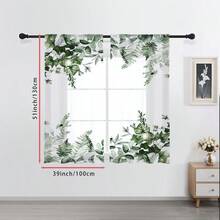 مجموعة ستائر شفافة بتصميم جيب العصا لسهولة التعليق، مثالية للمطبخ والكافيه وغرفة المعيشة والمائدة والشرفة والحديقة وغرفة النوم، للربيع، قطعتان