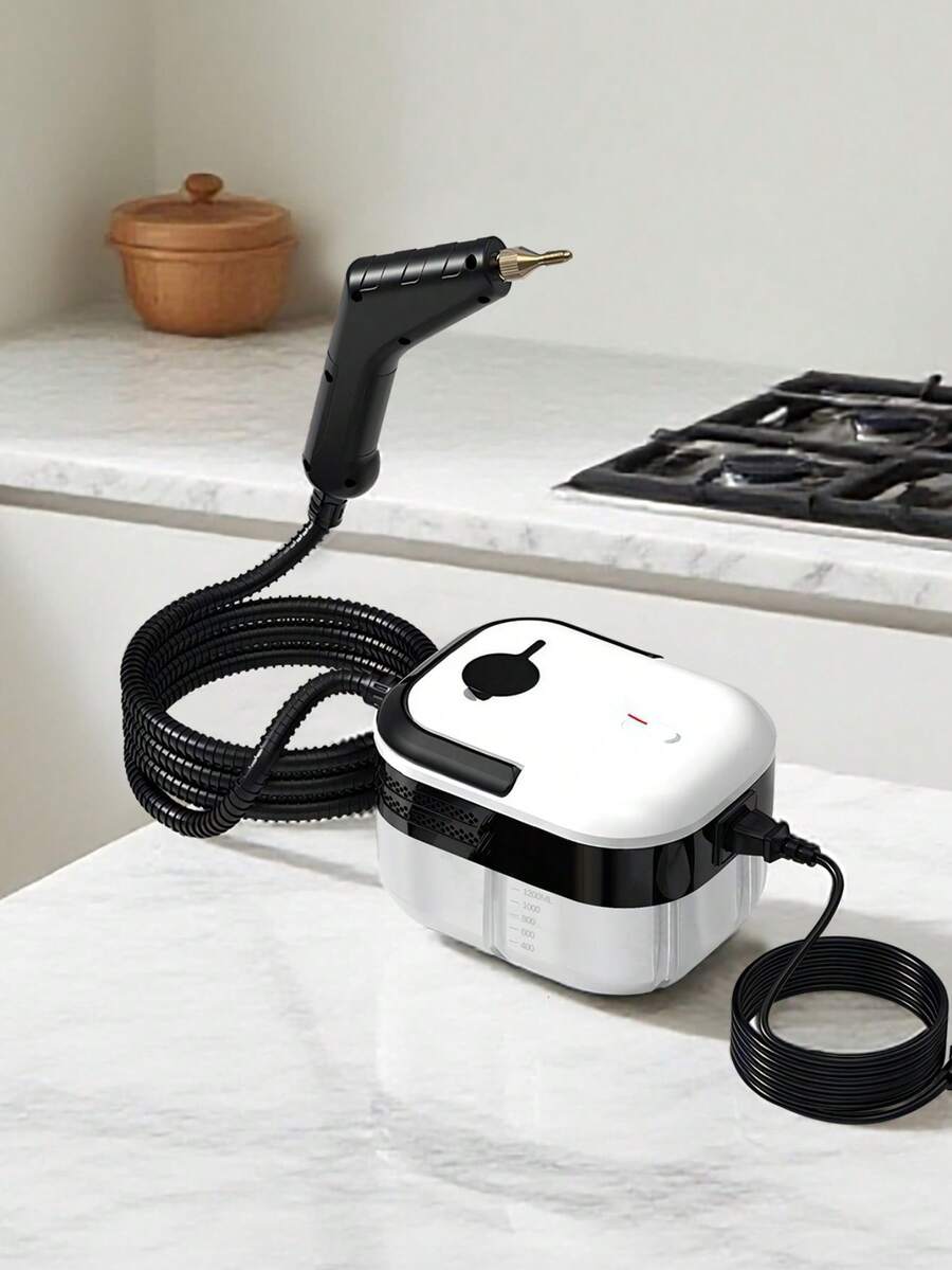 1台1500瓦高压蒸汽清洁器，便携式蒸汽清洁器，手持式蒸汽清洁器，适用于汽车、家庭空调、沙发、硬木地板、家具内部、厨房、浴室、缝隙等清洁。