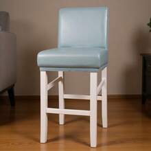 PiccoCasa - Fundas impermeables para taburetes de bar de piel sintética altura lateral con banda elástica color gris 2 unidades - Gris - Ver 1