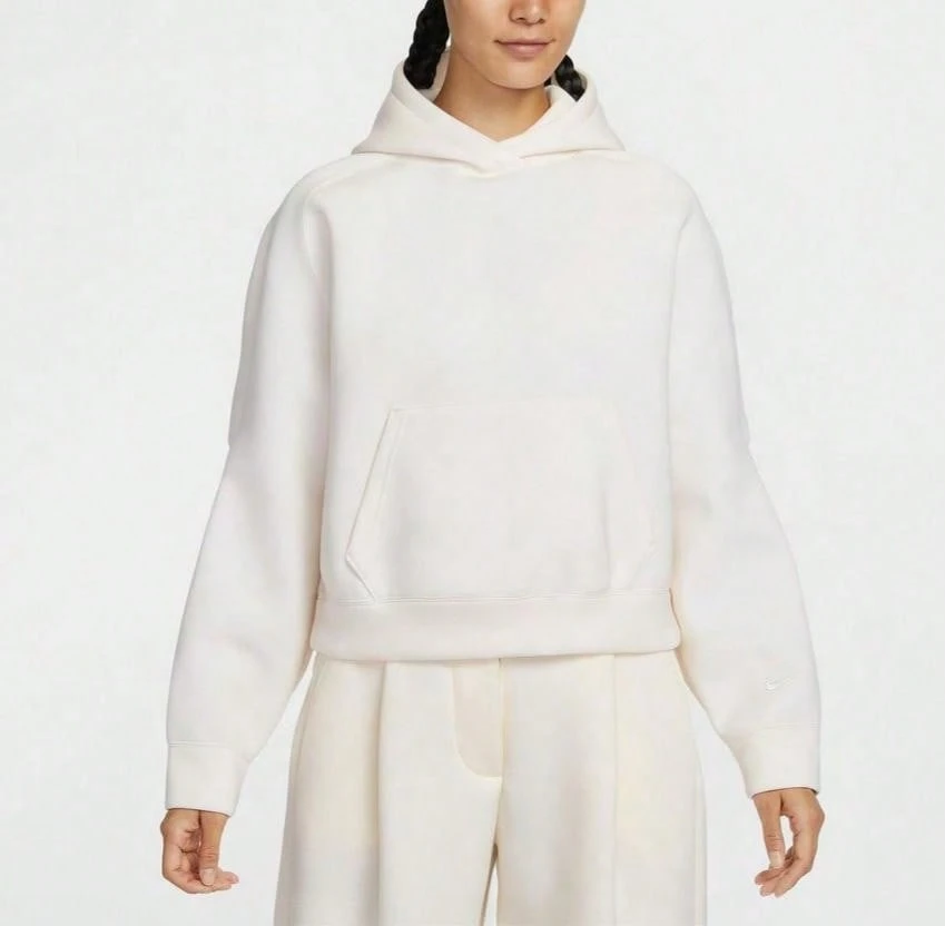 Nike Women's AS W NSW PREGAME FLC ZIP HOOD Knit Hoodie IF0329-103 - White - View 1