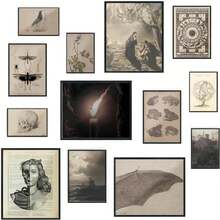 Botanical Wall Art, 50pcs Botanical Wall Decor Aesthetic Pictures, Photo Collage Kit For Wall Aesthetic, Plant Pictures Wall Art, Floral Prints - MàuD - Xem 1