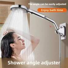 淋浴角度调节器，不锈钢旋转弯头接头，可将手持花洒转换为雨淋式花洒 | 通用型，安装简便，适用于淋浴喷头升级 - 彩色 - 查看 4