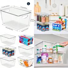 SUIOO theaoo Contenedores de almacenamiento transparentes con tapas apilables grandes recipientes de plástico para organización y almacenamiento de despensa perfectos para cocina nevera lavadero baño - XL (paquete de 4) - Ver 8