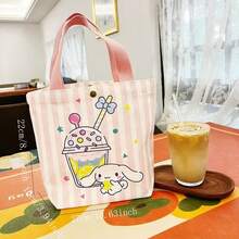 SANRIO 1个卡通帆布手提袋，时尚手提包，适合学生、上班族，多功能收纳袋 - 彩色 - 查看 3