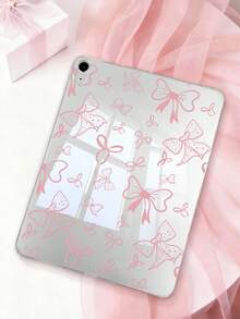 1个透明扁平保护壳，带线条蝴蝶结彩色图案，轻薄超薄软壳，简约/个性化/可爱TPU扁平平板电脑保护壳，透明保护壳，无笔槽，适用于iPad Mini 1/2/3/Mini 4/Mini 5/Mini 6/Mini 7/9.7/10.2/10.5/10.9/11英寸/第十代/Air 11英寸(M2)-2024/Pro 11英寸(M4)-2024/Air 11英寸(M3) 2025/(A16) 11英寸第十一代2025，Apple A7/A8型号 - 彩色 - 查看 4