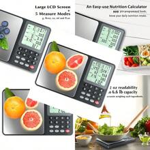 Fuzion Báscula Nutricional para Alimentos Báscula Digital para Alimentos para Bajar de Peso Cálculo de Datos Alimentarios Macro Calorías Preparación de Comidas Control de Porciones Acero Inoxid - Negro - Ver 1