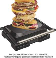 parrilla y prensa para Panini San duches, parrilla compacta, 2 electrodoméstico en 1 , puedes cocinar pollo, hamburguesas, cortes de carne, potencia de 1000 watts - Tipo de Enchufe A USA (110-127V) - Ver 6