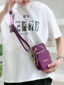 Mini Phone Pouch, Wristlet, Multi-Pocket Small Wallet Purse, Women's Wallet, Fashion Zipper Wallet, Women's Casual Clutch, Multi-Function Phone Bag, Wrist Strap Bag, Small Women's Crossbody Bag, Multi-Zipper Metal Decor Phone Shoulder Bag, Portable Handbag, Arm Pouch, Popular Linen Phone Bag - Multicolor - View 2