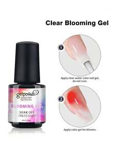 Blooming Gel Nail Polish Set - UV/LED Marble Floral Pattern Manicure Set, Creates Tie Dye Effect | Women's Nail Care Gift Set, Salon/Home Use - Clear - View 3