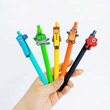 6/12pcs Square Building Block Ballpoint Pen, Cute Numeric Building Block Ballpoint Pen, Black Ink Quick-Drying Pen, Suitable For School, Home, Office, Classroom Rewards, Student Gifts - Black - View 4