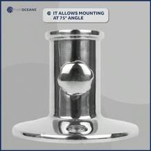 Five Oceans Marine Boat Surface Mount Stainless Steel Flag Pole Socket W Screw - Pulido - Ver 4
