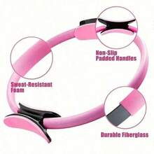 Juego de aro de Pilates, equipo de fitness para el hogar de mujeres, incluye pelota de yoga, bandas de resistencia de yoga y banda para glúteos, herramientas ideales para la práctica de fitness y yoga en el hogar (el material de la superficie es espuma, y las abolladuras y arañazos durante el transporte son fenómenos normales)