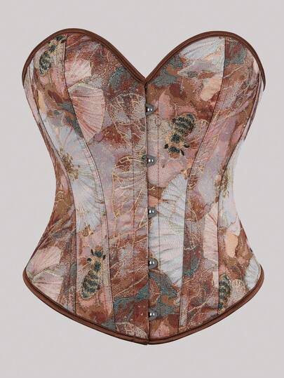Women's Sexy Floral Jacquard Bandeau Top, Retro Style Party Wear, Summer Vacation