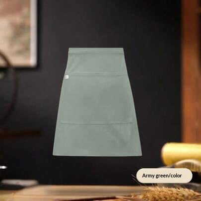 Unisex Half-Length Bartender Apron, Super Soft Waterproof Half Apron, Waterproof, Stain-Resistant, Durable, Stretchy And Soft, Suitable For Kitchen Cooking, Restaurant, Cafe And More Scenarios