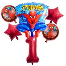 新款热销派对用品，红色数字1-9派对装饰，蜘蛛网和星形18英寸圆形气球 - 彩色 - 查看 3