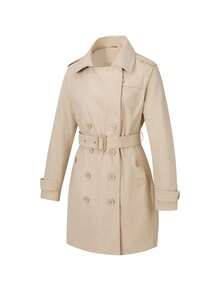 Women's Mid-Length Pocket Jacket, Designed For Commuting In Spring And Autumn - Camel - View 4