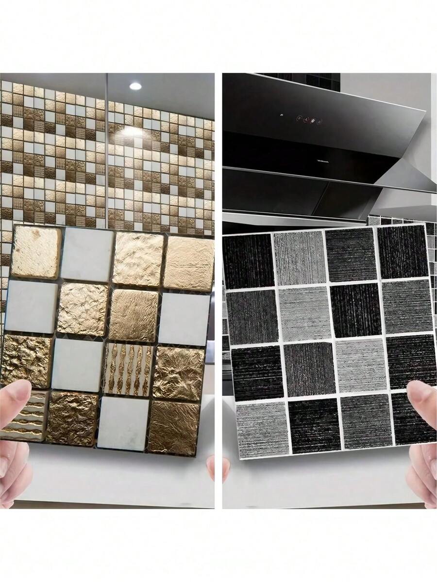 1/100 miếng dán gạch mosaic 3D PVC, giấy dán tường mosaic tự dính, chống ẩm, chống dầu, dễ lau chùi, thích hợp trang trí phòng khách, phòng ngủ, nhà bếp, phòng tắm, văn phòng, dùng để trang trí nhà cửa, làm mới không gian sống, làm quà tặng trang trí nhà cửa, quà sinh nhật, quà tốt nghiệp.