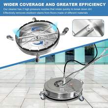 Limpiador de superficies con hidrolavadora de 20", 4600 PSI, 4 ruedas y asas dobles, conexión rápida de 3/8" para entradas de concreto, aceras, terrazas y patios. Accesorio de hidrolavadora. - Plateado - Ver 5