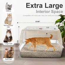 Extra Large Stainless Steel Cat Litter Box Set. Premium Stainless Steel, Easy To Clean And Splash-Proof. Includes A Litter Scoop, Step Pedal, Anti-Slip Mat And Deodorizing Carbon Pack. - XL - View 2