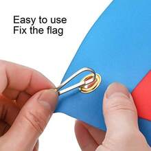 30 piezas de clip para mástil de bandera de acero inoxidable de 40 mm con caja de almacenamiento - Plateado - Ver 3