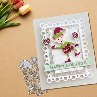 1 Pc Santa Claus Scrapbooking Die - Ideal For Papercrafting, Card Making, Scrapbooking And DIY Album Decorating, The Die Features Metal Construction!