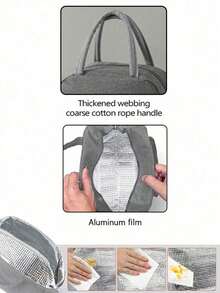 保温袋，“没事，我很好，一切都很好”图案，配咖啡杯和设计，女士趣味咖啡爱好者，附赠黑色餐具收纳袋、双口袋午餐盒袋，大容量，学生餐食保温冷藏袋 - 彩色 - 查看 8