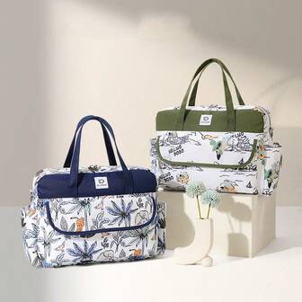 大容量孕妇包，时尚印花手提包，适合妈妈们户外使用和产后使用