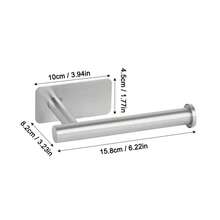 Stainless Steel Wall-Mounted Toilet Paper Holder, Bathroom Tissue Roll Dispenser, No Drilling Required, Self-Adhesive Toilet Paper Holder, Absorbent Paper Towel Rack, Paper Towel Holder, No Drill Toilet Paper Holder, Self-Adhesive Toilet Paper Dispenser, Absorbent Paper Towel Rack, Black, Silver, Gold, Bathroom Accessories, No Drilling Required, Wall-Mounted, Toilet Storage Rack, Bathroom Hardware, Bathroom Decor - Multicolor - View 10