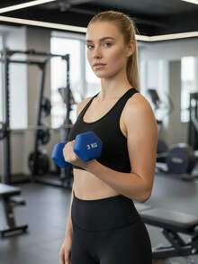 Mancuerna de 3kg con Recubrimiento Antideslizante | Pesa Ligera para Tonificación, Yoga y Rehabilitación - Azul - Ver 5