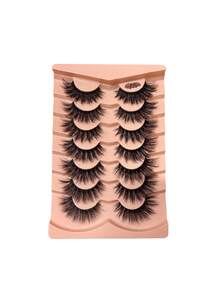 7 Pairs Of Black Curly Eyelashes With Fluffy, Curled, And Voluminous Style - Black - View 9