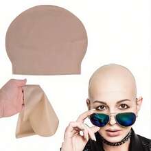 Unisex Bald Cap, Latex Wig Cap For Halloween Costume, Theme Party Headwear Wig Accessory (Nude) - Apricot - View 1
