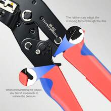 Ratchet Effort-Saving Wire Crimping Pliers SN-02C 0.5-2.5mm² Adjustable Pressure Electrician Crimping Pliers - Red - View 7
