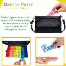 Weekly Pill Organizer 4 Times A Day, Large Medicine Organizer, Pill Box 7 Day 28 Compartment, Portable Travel Pill Container Case For Vitamin And Supplement (Color) - màu đen - Xem 3
