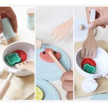 Danish Noble White Kitchen Toy Set, Children's Pretend Play Cooking Realistic Wooden Kitchenware, Birthday Gift For Boys And Girls - Multicolor - View 6