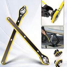 Universal Car Jack Effort-Saving Wrench With Adapter, Scissor Ratchet Dual-Function Wrench, Reversible Switch Button, Long-Handled Car Tyre Wrench, Manual Repair Tool, Christmas Presents
