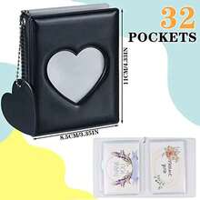 1pc KPOP Photo Card Holder Mini Photo Album Mirror Photo Card Holder Small Photo Card Album Heart Hollow Photo Card ID Holder, 40 Pockets, Pendant Not Included - Multicolor - View 4