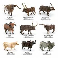 1 pieza Modelo realista de animal salvaje de Navidad prioritario, Toro, Vaca, Toro de Lidia Español, Longhorn de Texas, Toro Ankole-Watusi, Toro Holstein - Multicolor - Ver 4