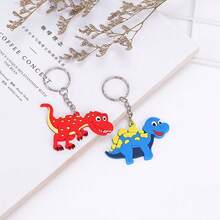 6个恐龙钥匙扣背包钱包挂件，小型恐龙钥匙扣挂件，派对小礼物 - 彩色 - 查看 6