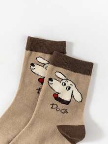 5双可爱卡通袜子，适合春、秋、冬季穿着，男女童皆宜，透气性好 - 彩色 - 查看 6