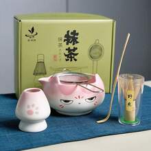 5pcs/Set New Creative Ceramic Cartoon Matcha Tea Set, Including Matcha Whisk, Matcha Bowl, And Tea Spoon - A Complete Tea Making Tool Set - Multicolor - View 9