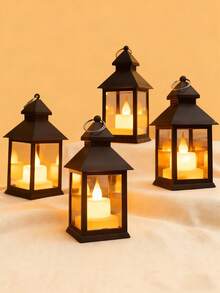 1个北欧风蜡烛灯，圣诞六边形灯笼，LED电子蜡烛，小型夜灯，复古烛台装饰，适用于万圣节、圣诞节、感恩节、情人节、斋月等节日，日常礼物 - 暖白光 - 查看 5