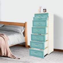Futchoy 6 Tiers Bathroom Storage Cabinet Dresser, Narrow Plastic Rolling Cart Organizer With Drawers, For For Small Spaces, Closets, Bedroom, Bathroom & Laundry (Blue) - 藍色 - 查看 4