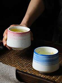 1pc Ceramic Coffee Cup, Hand Drip Coffee Sharing Cup, Latte Cup, Minimalist Single Set - Multicolor - View 4