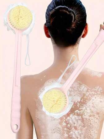 1 st rosa mjuk badborste med långt skaft från Japan, mångsidig badskrubber för ryggpeeling och duschrengöring Badrumsinredning Höstdekor Tillbaka till skolan